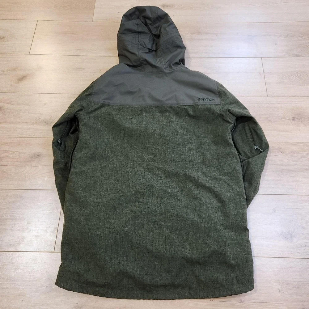 Burton Covert Jacket Mens Medium Green Hooded Insulated Ski Snowboard Winter